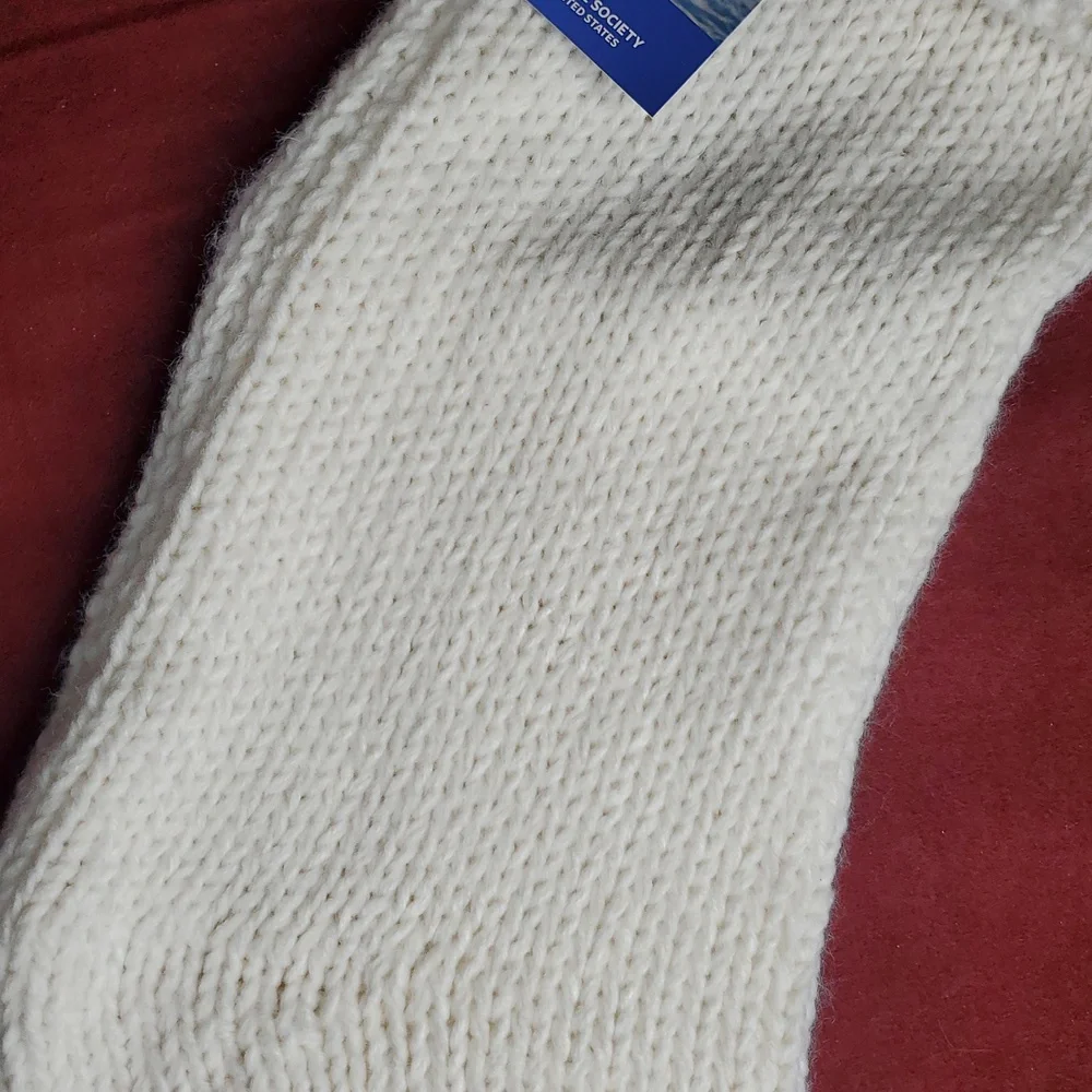 Soft‎ Knit Christmas Stocking with Red Paw Print